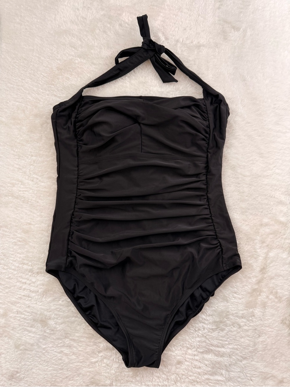 Smismivo One Piece Black Women Tummy Control Halter Swimsuit Size XL